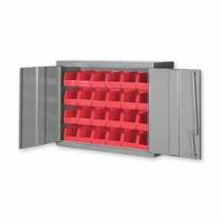 Coupon 🛒 Global Industrial™ Wall Bin Cabinet W/ 24 Yellow Bins, 36"W x 14"D x 27"H, Blue 🎁