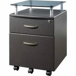 Wholesale 🛒 Techni Mobili Rolling Glass Top File Cabinet, 14"W x 18"D x 24"H, Graphite 🔔