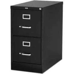 Outlet 🔔 Lorell® 2-Drawer Heavy Duty Vertical File Cabinet, 15"W x 26-1/2"D x 28-3/8"H, Black ⌛