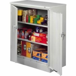 Flash Sale 😉 Tennsco Deluxe KD Counter Height Cabinet 36"W x 24"D x 42"H Light Grey 🌟