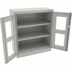 Flash Sale 💯 Tennsco C-Thru Standard Counter Height Cabinet CVD1442-LGY - Unassembled, 36" X 18" X 42",Light Grey ✔️