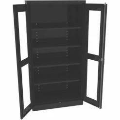 Flash Sale 🔔 Tennsco C-Thru Standard Storage Cabinet CVD1470-BLK - Unassembled, 36"W X 18"D X 72"H, Black 🛒