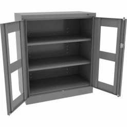 Brand new 😉 Tennsco C-Thru Standard Counter Height Cabinet CVD4218-MGY - Welded 36"W X 18"D X 42"H, Medium Grey 😉