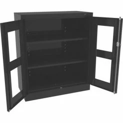 Hot Sale 🔔 Tennsco C-Thru Standard Counter Height Cabinet CVD4218-BLK - Welded 36"W X 18"D X 42"H, Black 🔥