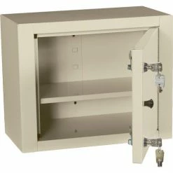 Discount 😍 Harloff Narcotics Cabinet, Single Door/Double Lock, 15"W x 8"D x 12"H, Beige 😍