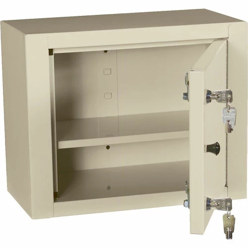 Discount ๐ Harloff Narcotics Cabinet, Single Door/Double Lock, 15"W x 8"D x 12"H, Beige ๐