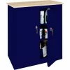 Best deal 🤩 Steel Cabinets USA Counter High All-Welded Storage Cabinet W/Plastic Top, 36"Wx18"Dx42"H, Navy 🎉