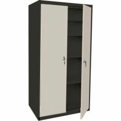 Best deal 🎉 Steel Cabinets USA High Style Fixed Shelf All-Welded Cabinet, 36"Wx18"Dx72"H, Black/Gray 🔔