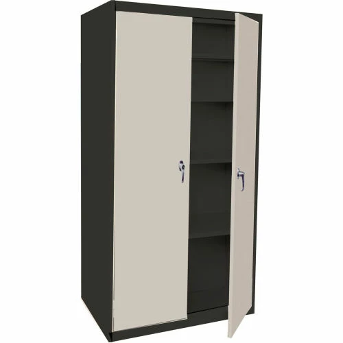 Best deal ๐ Steel Cabinets USA High Style Fixed Shelf All-Welded Cabinet, 36"Wx18"Dx72"H, Black/Gray ๐
