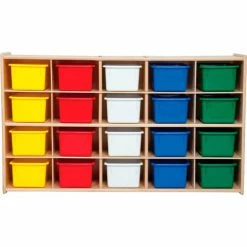 Outlet ✔️ Wood Designs 20 Tray Cubby Storage, Unassembled w/Assorted Trays, 46-3/4"W x 12"D x 27-1/4"H 🛒