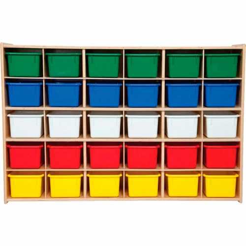 Deals 💯 Wood Designs 30 Tray Cubby Storage, Unassembled w/Assorted Trays, 50-3/4"W x 12"D x 33-7/8"H 🔥