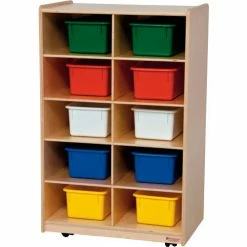 Wholesale ❤️ Wood Designs Vertical Storage with Ten Assorted Trays 🌟