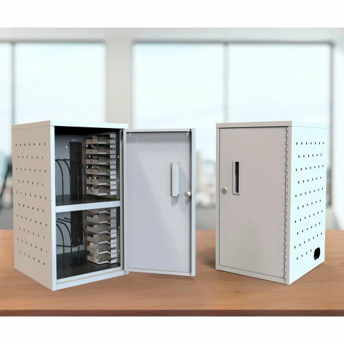 Best reviews of ๐ Luxor Vertical Wall/Desk Tablet Charging Cabinet For 12 Devices, 13"W x 15-3/4"D x 24-3/8"H, Gray ๐ - Image 3